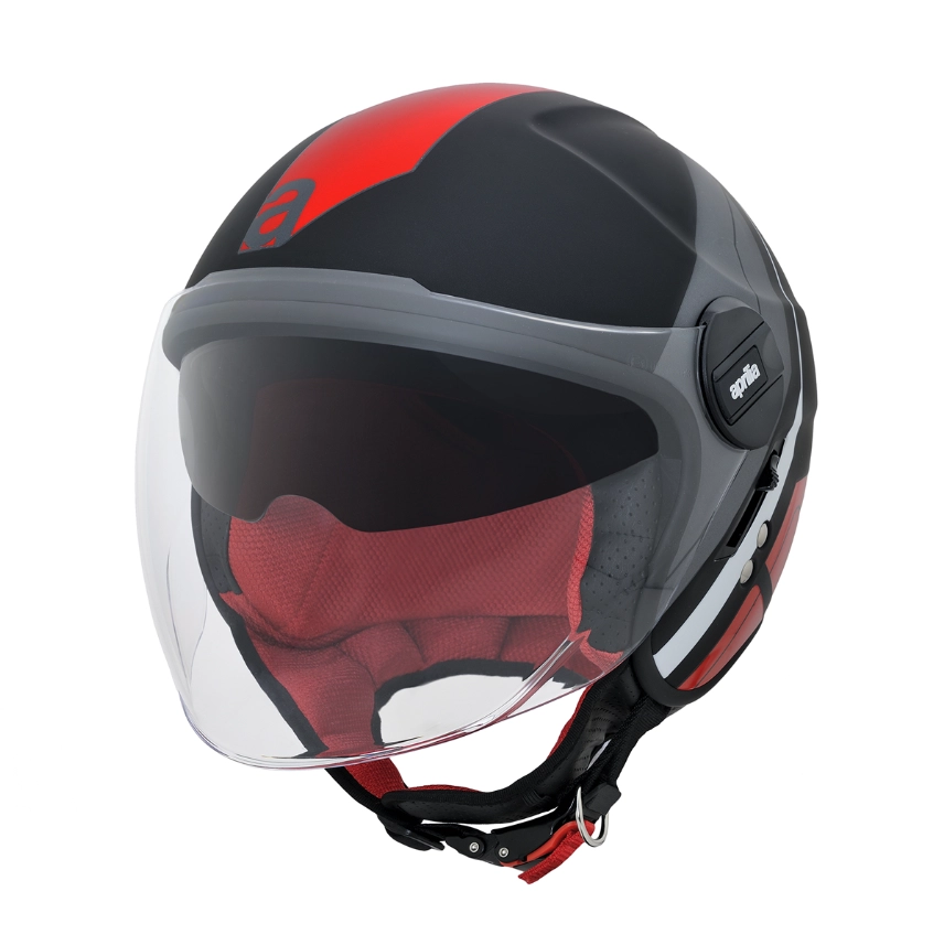 Aprilia Jet Helm rood met zwart