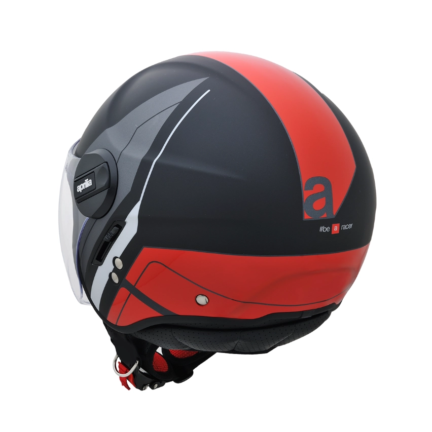 Aprilia Jet Helm rood met zwart achterzijde