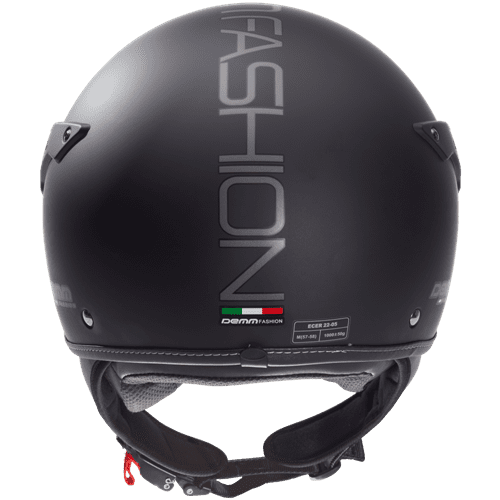 Jethelm - Demm-Fashion-glans-titanium-nieuw-helm-helmets-scooter-beon-zwart-achterkant
