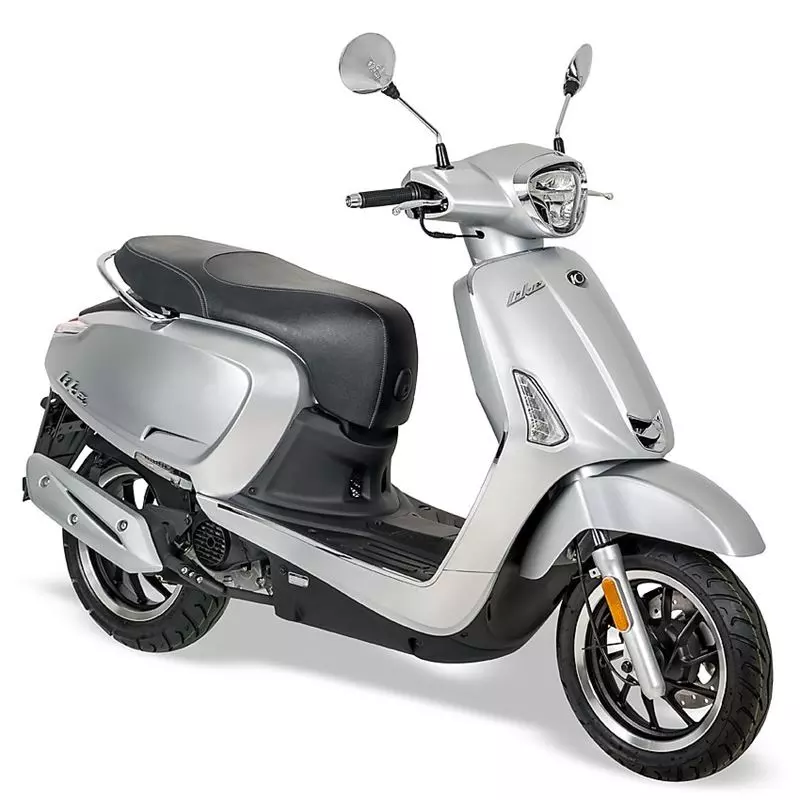 Motorscooters - Kymco_Like_mat_zwart_125i_125_motor_motorscooter_scooter_tensen_tweewielers_westland_denhaag_den_haag_zilver
