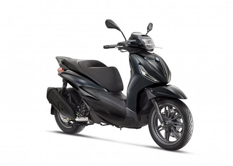 Motorscooters - New_Beverly_300S_nero_blu_opaco_3-4AntDX_bianco
